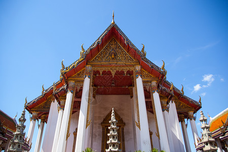 泰国寺庙旅行连体文化地标地方建筑天空建筑学假期蓝色高清图片