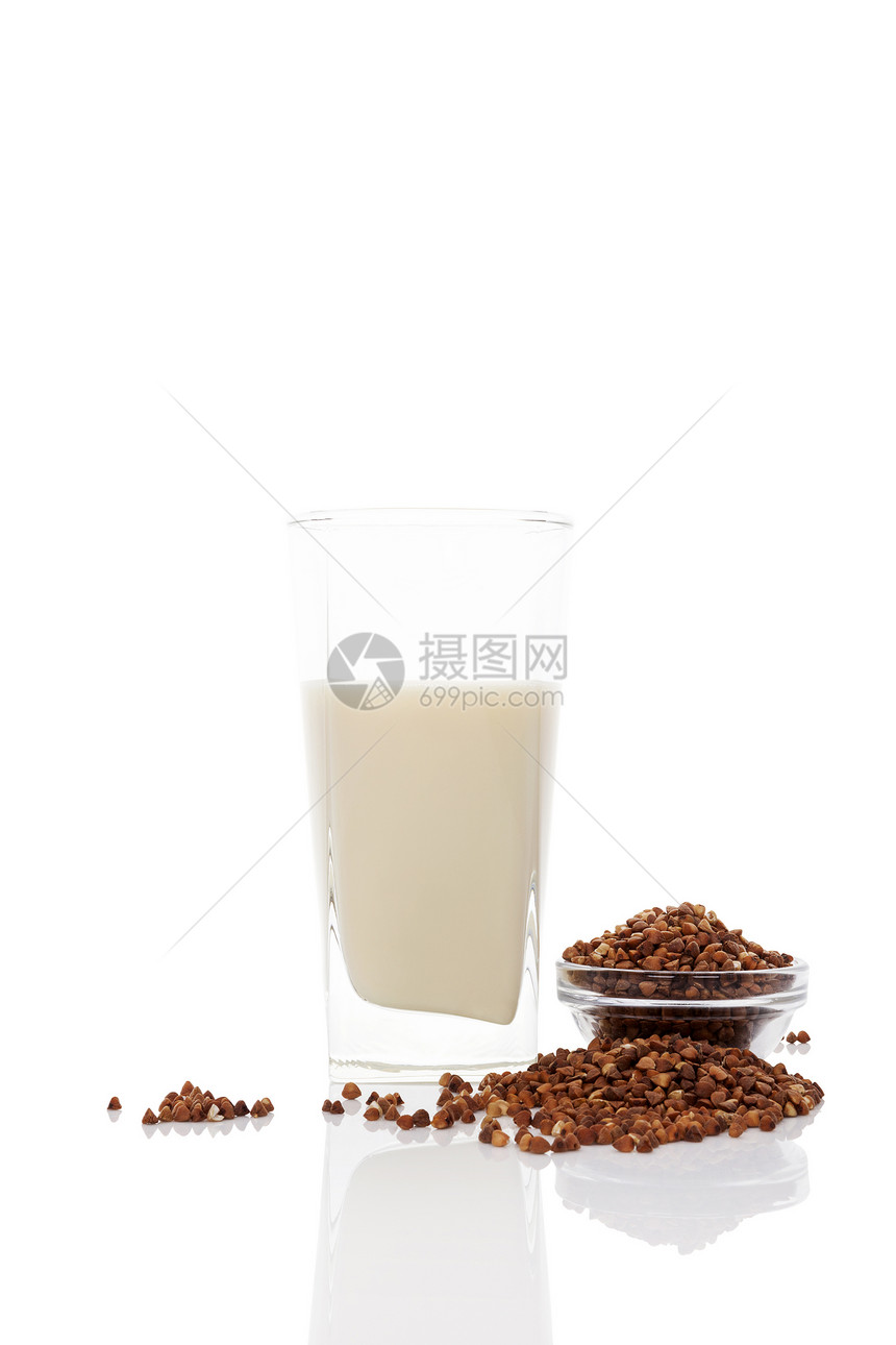 巴克热牛奶美食转基因茶点纤维食物玻璃概念白色反射种子图片