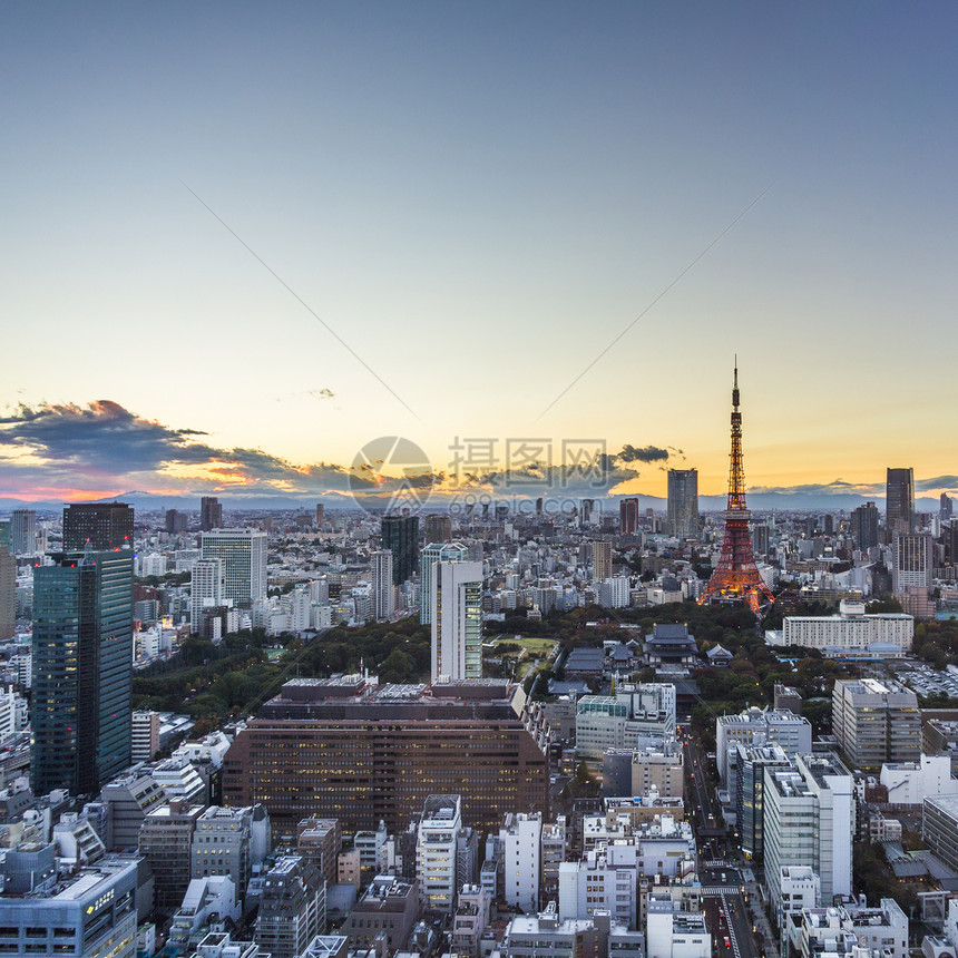 东京最高视野日落 日本图片