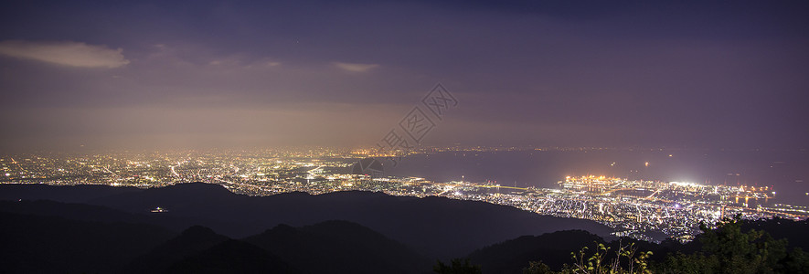 六甲山1 000万美元夜视 KOBE 日本公吨六甲风景地区市中心城市场景建筑物建筑学景观背景