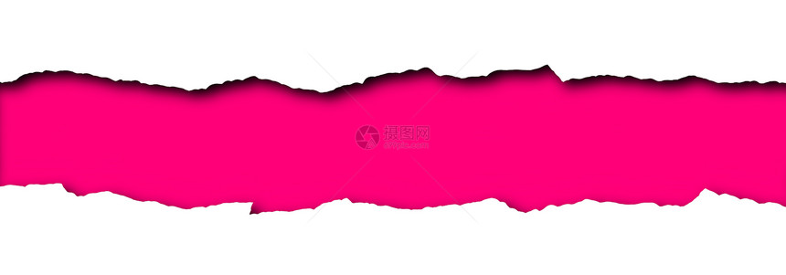 带粉色空间的撕破纸面 用于孤立文本图片