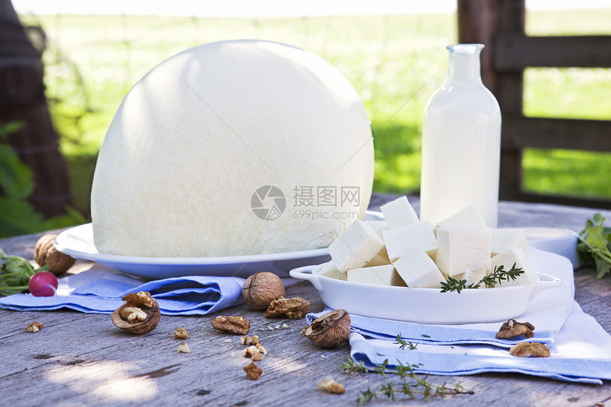 传统的白奶酪蔬菜食物村庄奶制品美食牛奶萝卜生物厨房巾产品图片