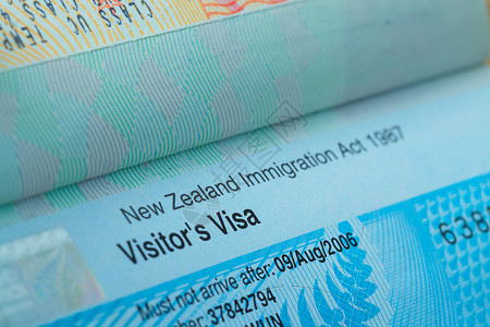 关于旅行概念背景的护照印章签证 新西兰 6亚洲高清图片素材