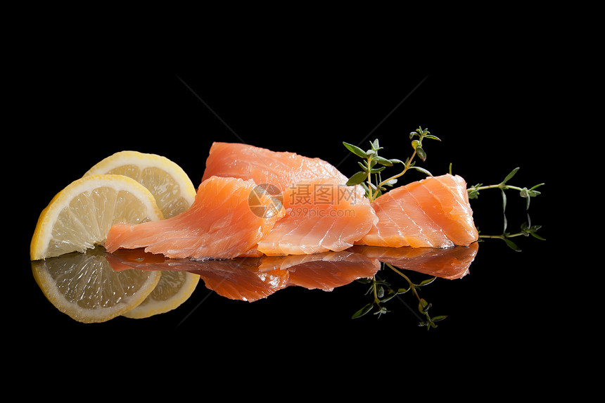 鲑鱼水果柠檬起动机美味牛扒食物橙子迷迭香草药美食图片