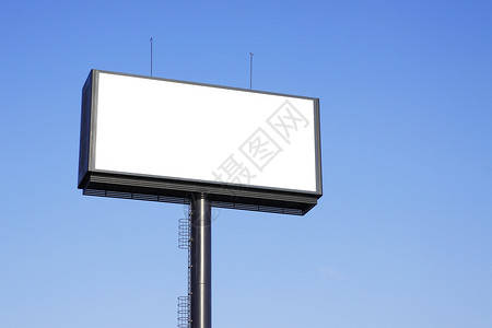 空白的广告牌建筑木板路标控制板水平账单商业蓝色公告展示背景图片