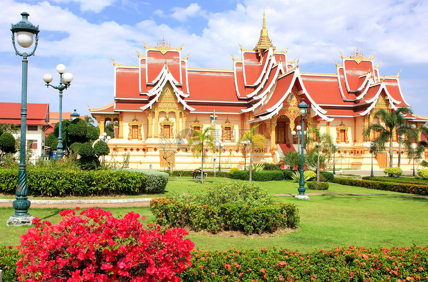 老挝万象Luang建筑群的寺庙首都万象旅行历史宗教景观纪念碑地标文化建筑图片