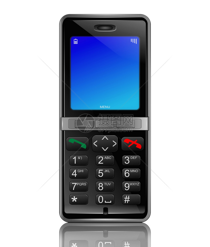 电话细胞概念听筒蓝色屏幕插图技术通讯手机固定电话图片