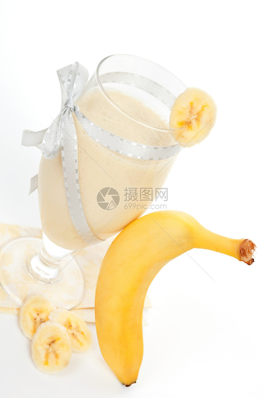 香蕉奶昔背景图片