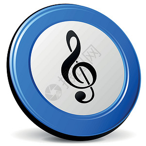 矢量音乐图标圆形网络蓝色按钮圆圈互联网黑色歌曲白色背景图片