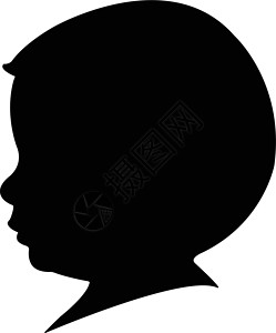 黑白头部素材2岁男孩头朝向的双光背影 2岁小男孩头部草图婴儿男生白色插图男性卡通片阴影黑色绘画插画
