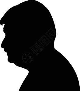 男人头部的轮廓白色思维思想家插图男性头发黑色背景图片