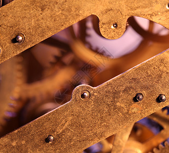 时钟机制口径机器古董轴承历史宏观技术工程机械黄铜背景图片