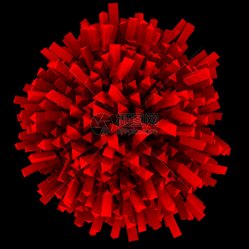 红色的抽象领域辉光建筑师地球立方体环境插图图片