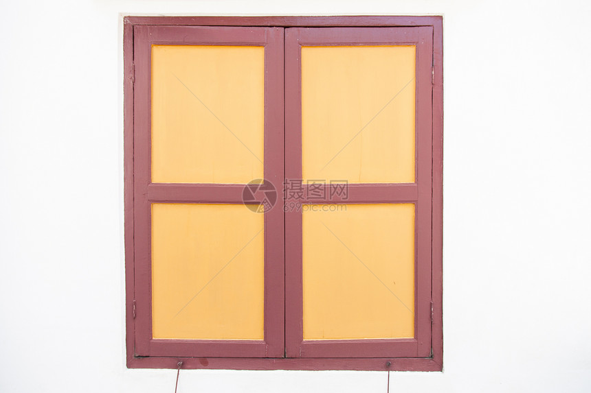 旧木窗白色建筑美食房子窗户石头红色框架绿色入口图片