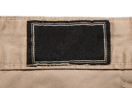 黑色标签横幅纺织品空白棉布接缝织物牛仔布服饰服装衣服背景图片