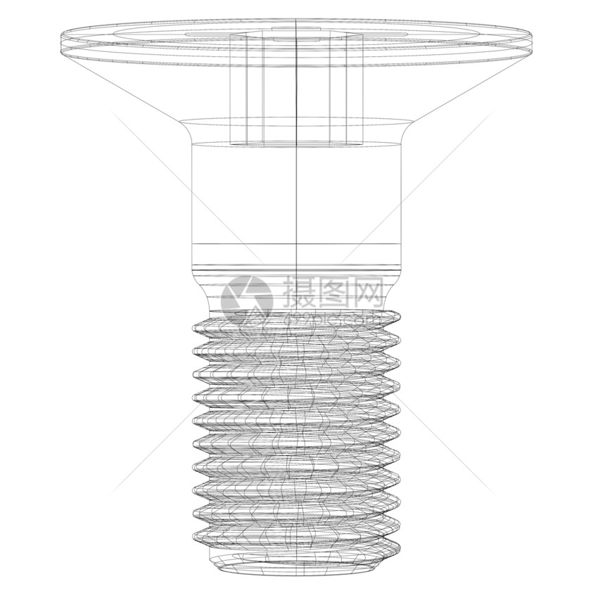 线框架螺套技术工程螺旋雕刻设计等距工业折线元素绘画图片