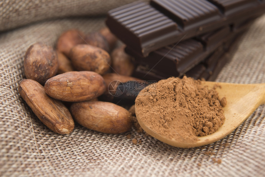 可可可可豆和巧克力粮食糖果扁豆美味烹饪甜点宏观香料种子可可图片