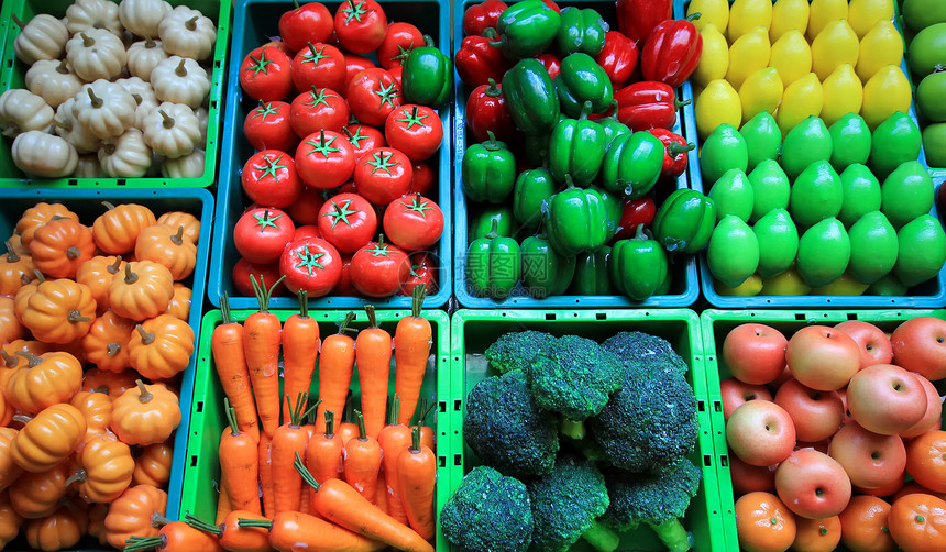 人造水果和蔬菜的多彩色彩市场农场绿色果汁食物肉质营养杂货店饮食农业图片