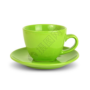 绿色杯子加碟盘背景图片