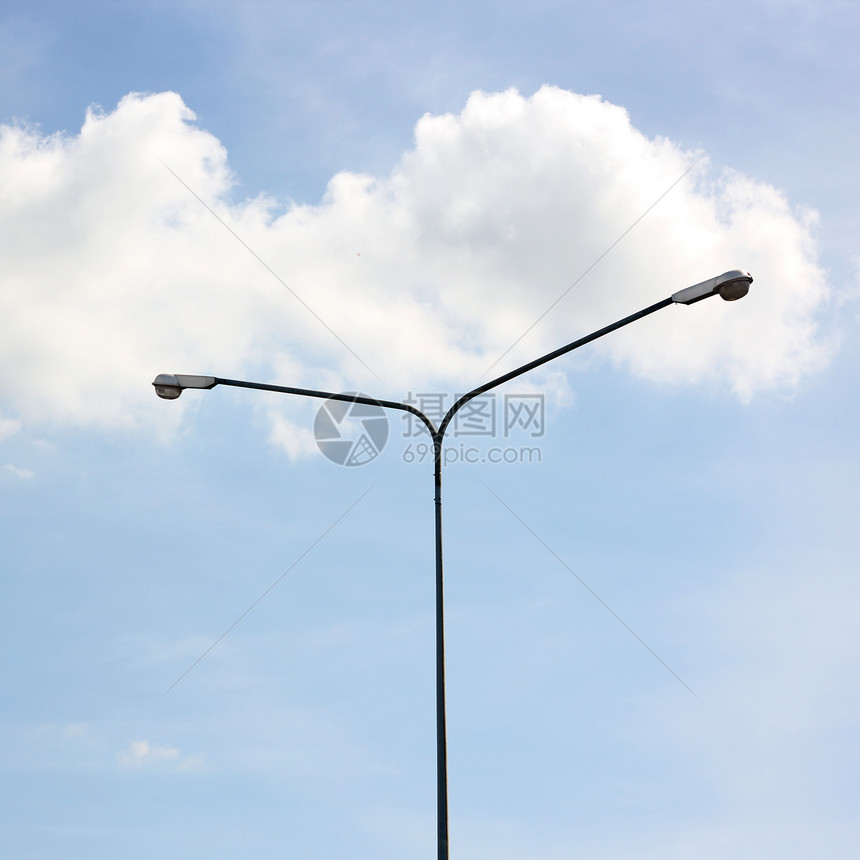 街道灯活力天空安全电压城市体育场邮政灯泡灯柱力量图片