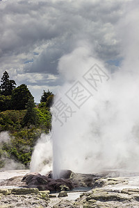 热凝热器区域岩石旅游风景地热喷泉火山发泄蒸汽公园高清图片