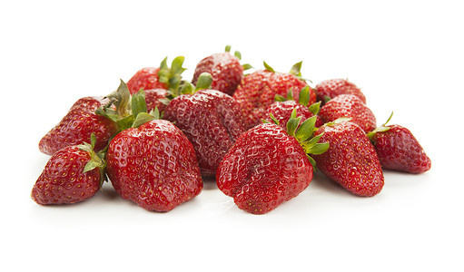 几小片草莓白色栽培果味健康浆果产品益处植物收集肉质背景图片