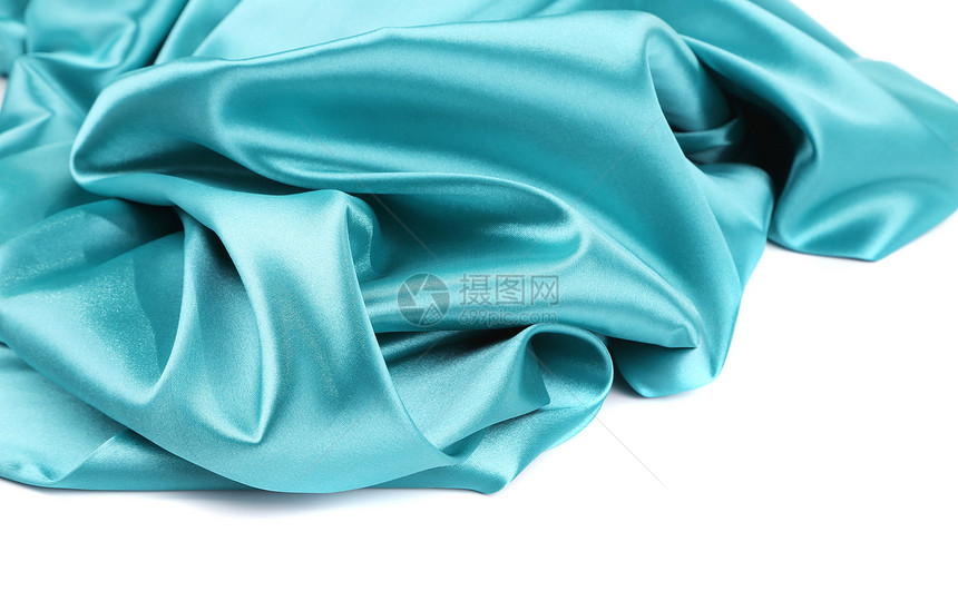 浅蓝色丝绸的柔软折叠和亮点折痕衣服波浪帆布网站织物天鹅绒插图材料液体图片