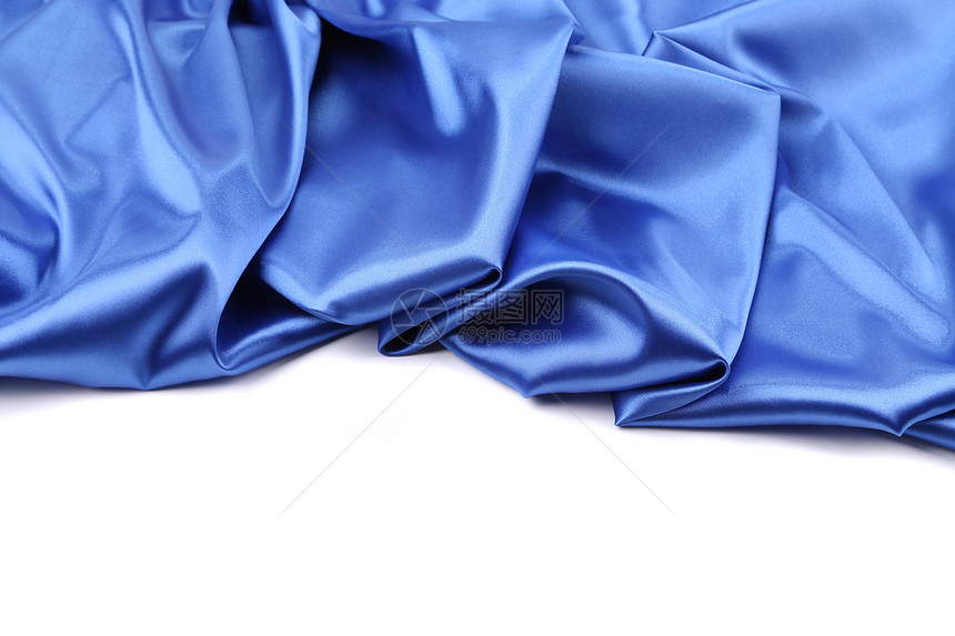 蓝色丝绸拉皮奢华布料海浪热情寝具丝带版税插图墙纸纺织品图片