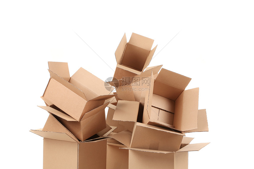 堆满空箱子船运标签纸盒财产邮件产品贮存商品店铺回收图片