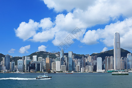 香港市风景办公室建筑天空公司城市港口建筑学地标蓝色商业公司的高清图片素材