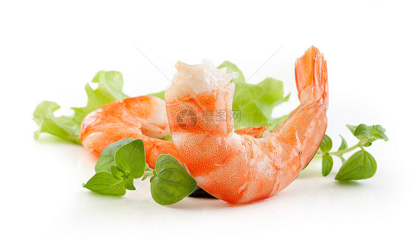 碎片尾甲壳尾巴红色对虾食物海鲜动物绿色图片