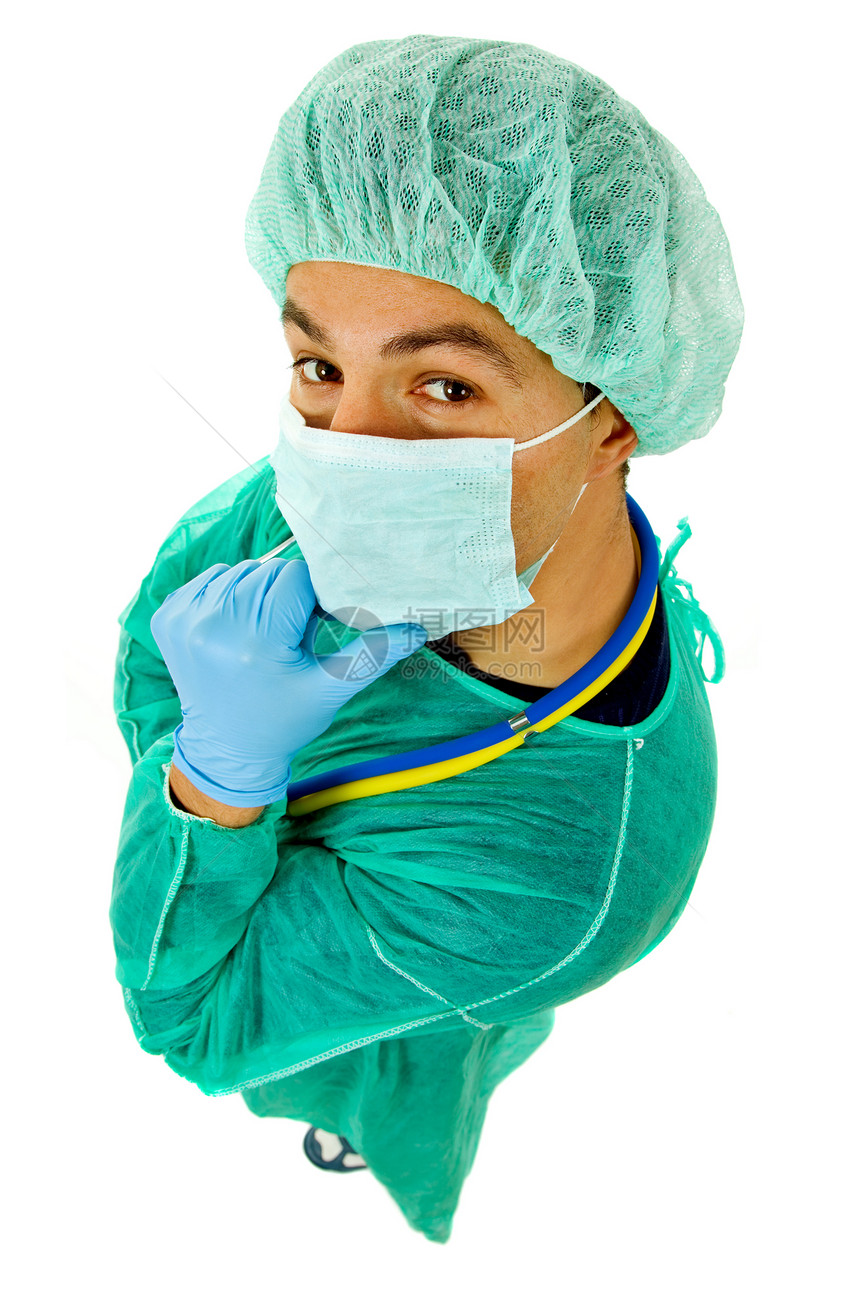 医生男性保健病人思维擦洗全身专家工人医院外套图片