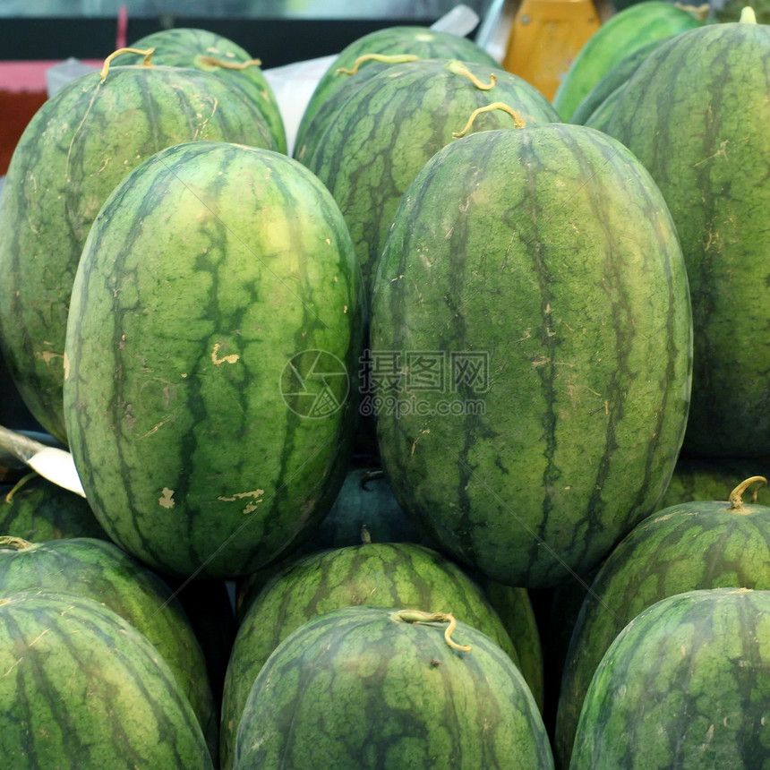 西瓜农场果汁蔬菜食物营养杂货店市场绿色水果黄色图片