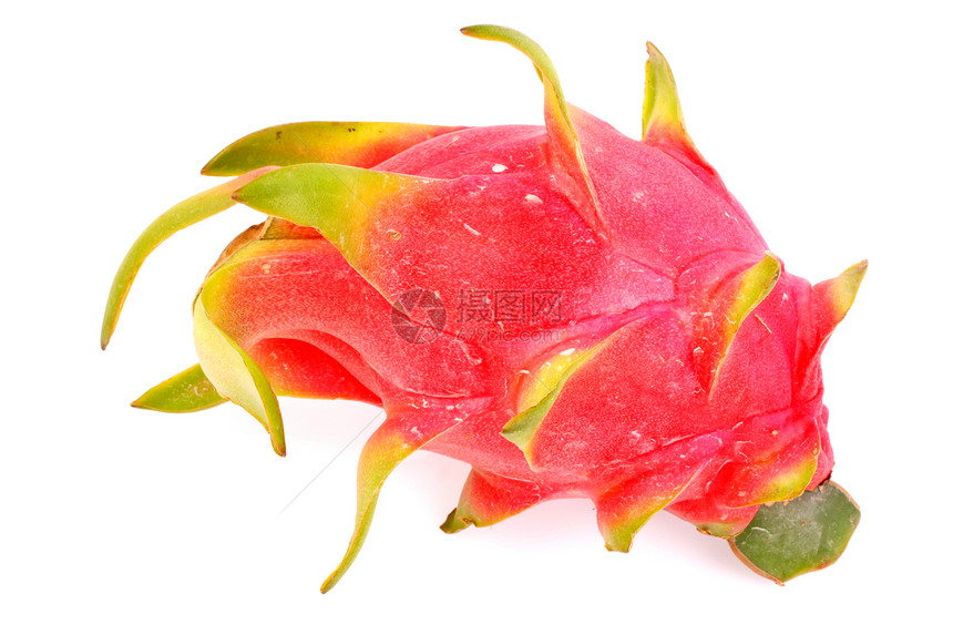 白背景上的孤立的龙形水果红色热带食物粉色营养图片