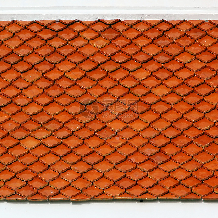 泰国寺庙的瓷砖屋顶黏土制品瓦片材料建筑学房顶维修宗教陶瓷图片