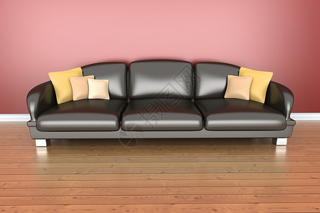 沙发风格闲暇休息室家具地面客厅房间渲染场景插图背景图片