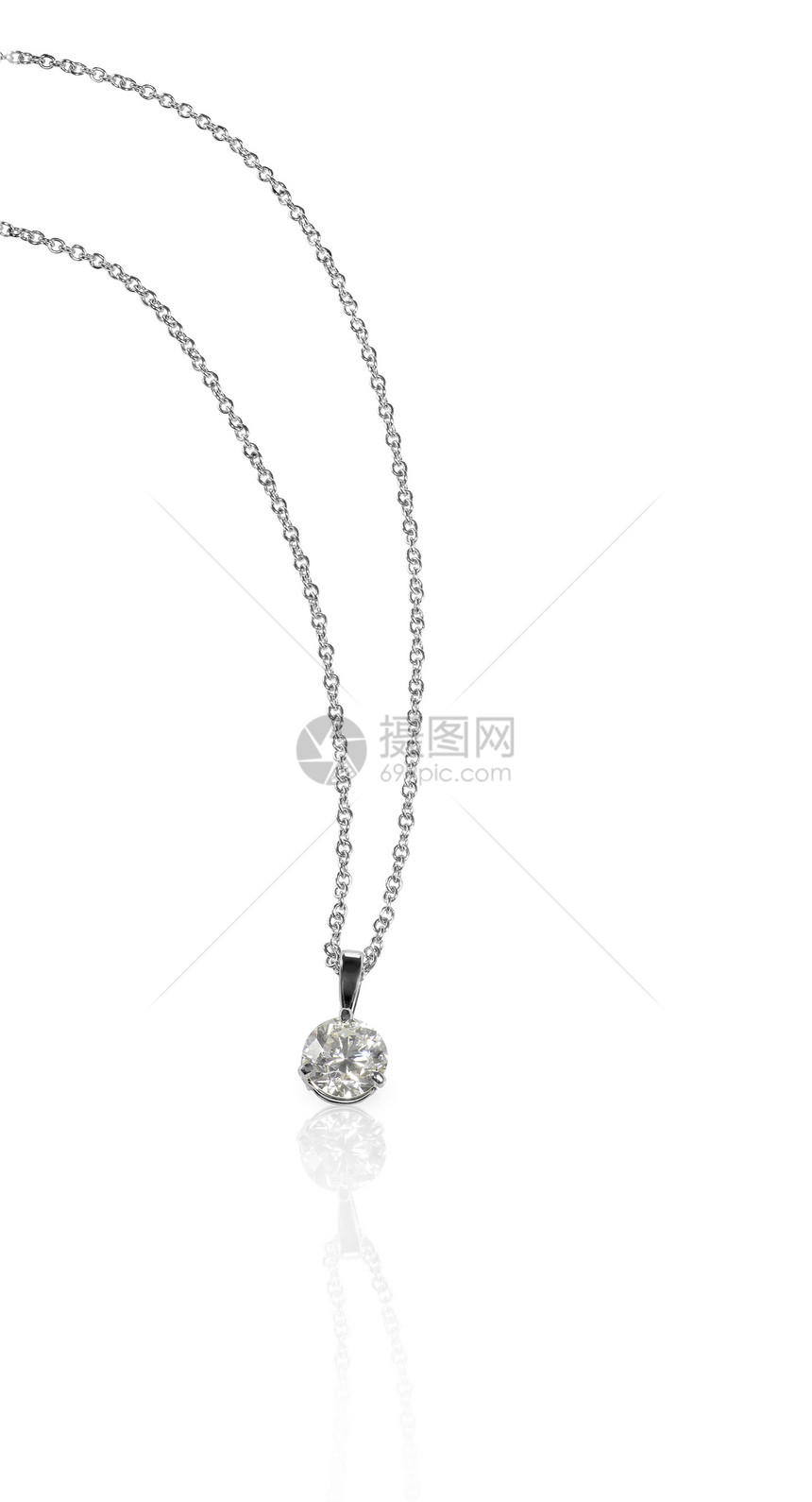 连锁链上的钻石奢华宝石吊坠珠宝稀有性金属周年纪念日礼物反射图片