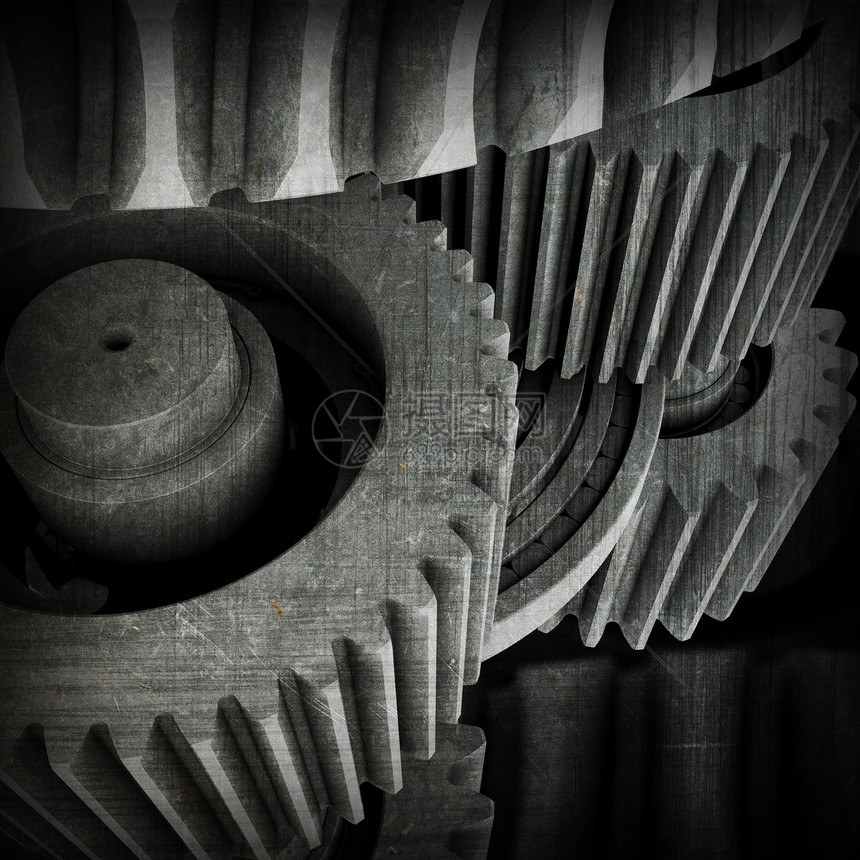 旧齿轮 深鬼背景工业机器嵌齿轮变速箱工程机械圆形轮子古董装置图片