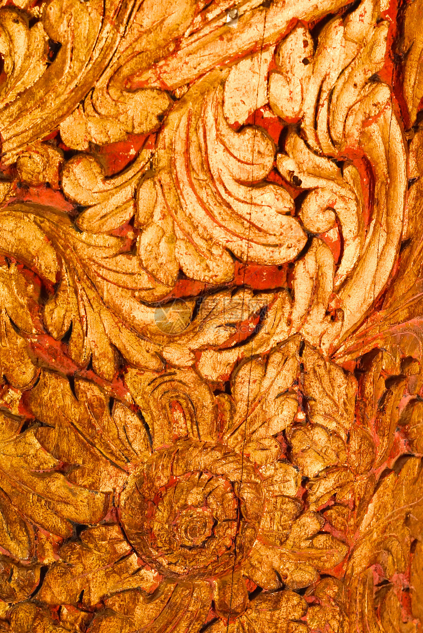 金金柱古董金子木头工作文化艺术竹子奢华棕色手工图片