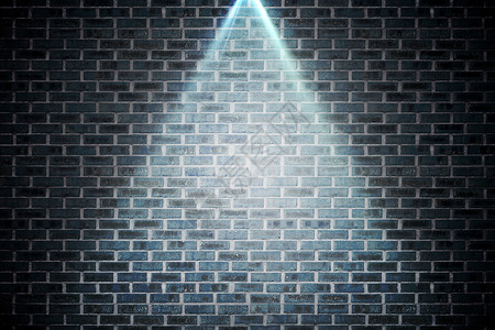 聚光下灰砖墙砌体计算机绘图聚光灯背景图片