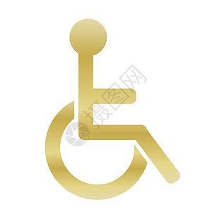 轮椅图标金金障碍图标背景