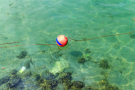 泡点安全浮标导航生活危险港口海景旅游浮力绳索背景图片