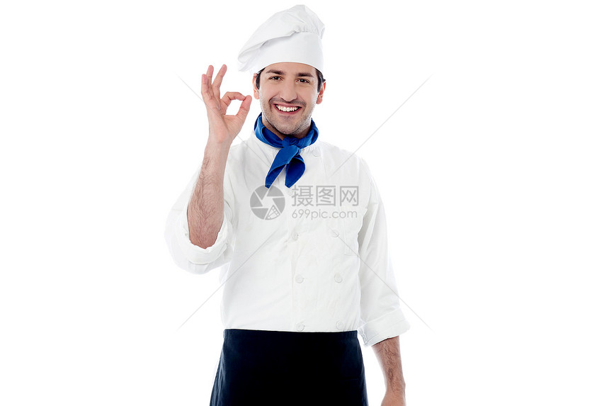 微笑的男厨师 手印好图片