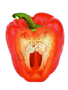 切好的红辣椒成熟种子高清图片