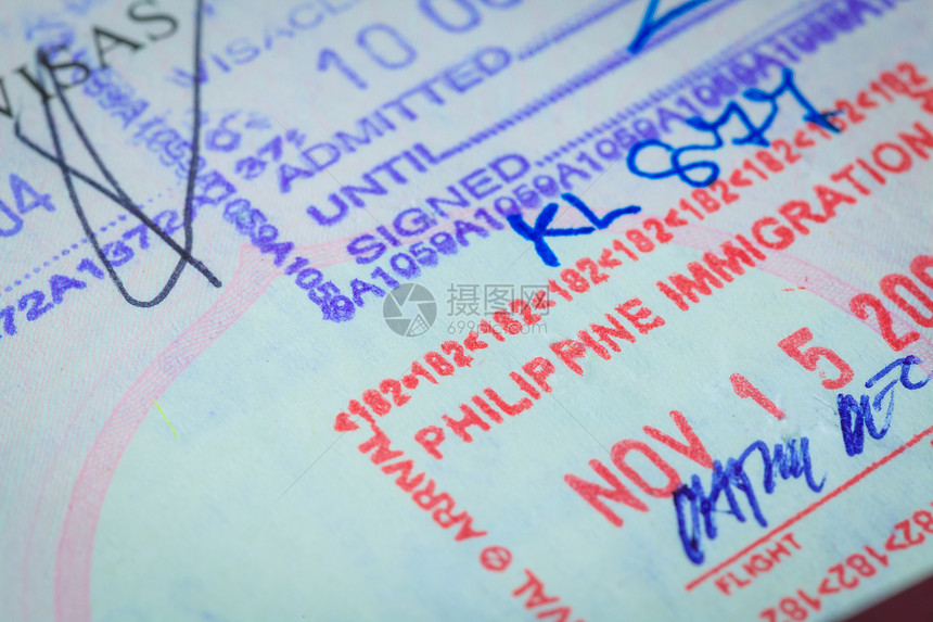 旅行概念背景护照印章签证旅行构想背景签名检查员旅游假期风俗授权邮票游客移民图片