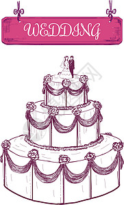 桌台静物婚礼蛋糕环境蛋糕桌装饰饮食静物花朵白玫瑰餐桌食物糖果插画