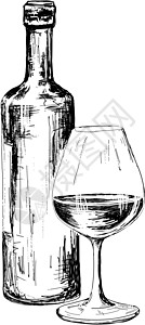 法国进口葡萄瓶酒文化藤蔓墨水红色收藏白色液体酒吧酒厂葡萄园设计图片