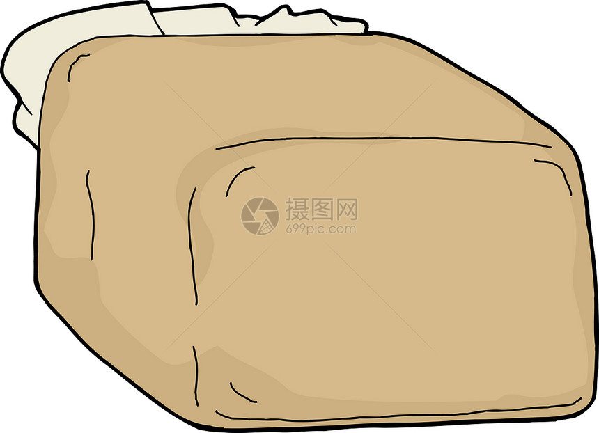塑料包装中的面包袋装卡通片插图手绘写意空白杂货图片