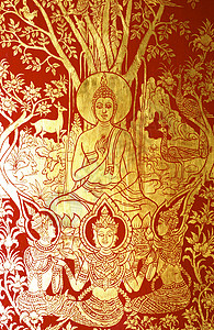 泰国语模式力量动物装饰品牛腿雕刻宗教艺术金子木头雕塑背景图片