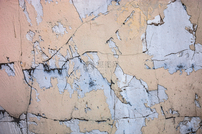 含沙砂油漆残渣的碎裂混凝土表面石头地面材料水泥裂缝棕褐色建筑岩石石膏风化图片
